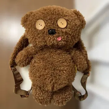 미니언 팀 봉제 인형 포켓 부착 백팩