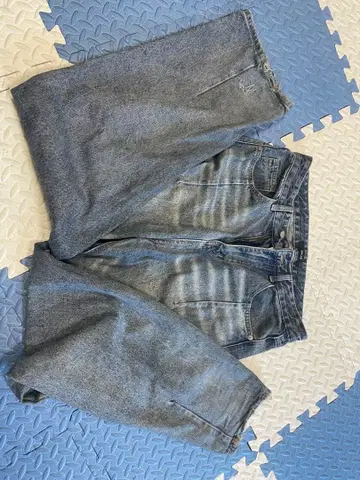 블루 데님 스트레이트 팬츠