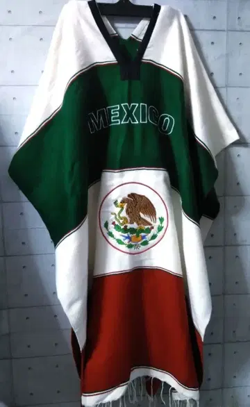 멕시코 국기 판초 자수