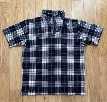 미사용 새상품 NOTA BENE 스탠드 카라 셔츠 블랙 x 화이트 M