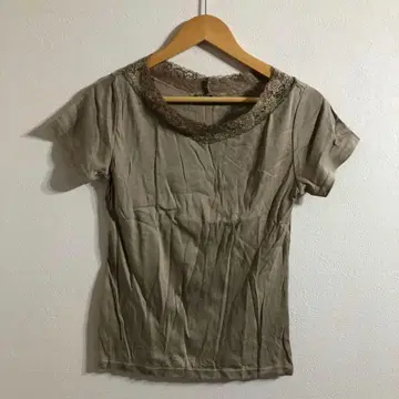 [ USED ] 브라운 레이스 스칼라 T셔츠