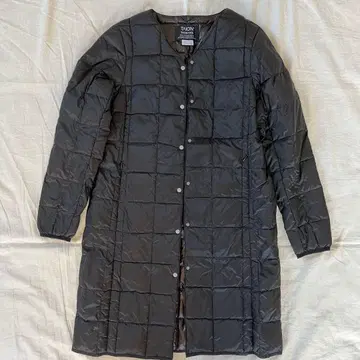 타이온 다운 자켓 롱 코트 이너다운 V넥 블랙 M 경량