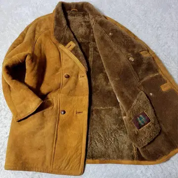 터키산 양가죽 코스모페레 리얼 무스탕 런치 코트 보아 카멜 브라운