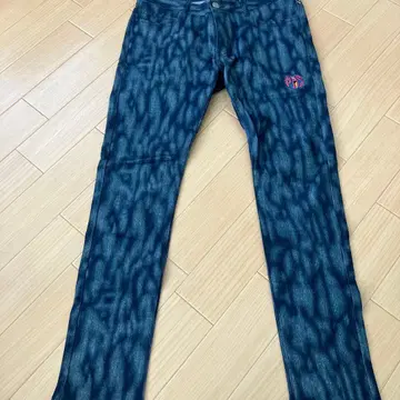 PUNK DRUNKERS 데님 팬츠 제브라 패턴 포켓