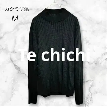 테치치 니트 스웨터 터틀 모노톤 깔끔한 레이어드 심플 M