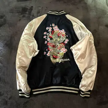 hoshihime 호시히메 스카잔 용 벚꽃 자수 블랙 x 금 블루종 LL