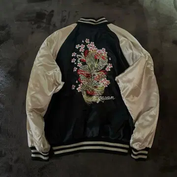 hoshihime 호시히메 스카잔 용 벚꽃 자수 블랙 x 금 블루종 LL