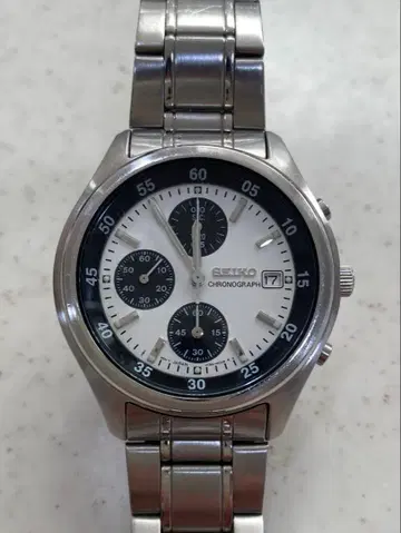 SEIKO 손목시계 크로노그래프 팬더 실버 7T92-0CC0
