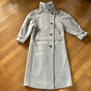 ZARA 울 오버 사이즈 코트 스탠드 카라 모드 브라운 베이지