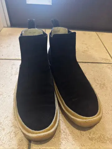 블랙 스웨이드 사이드 고어 부츠 M