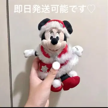 디즈니 크리스마스 산타 코스튬 미니 봉제 인형 키체인