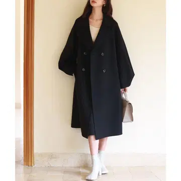 택 포함 새상품 세존드파피용 울 혼방 체스터 롱 코트,