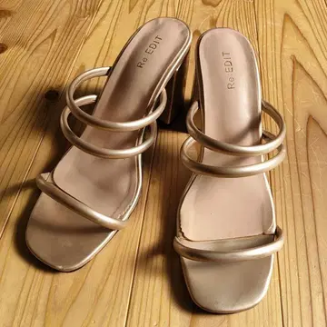 Re:EDIT 골드 스트랩힐 샌들 LL 사이즈