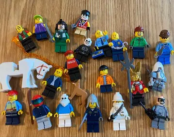 LEGO 정품 미니 피규어 20 전사, 경찰관, 말, 마을 사람들