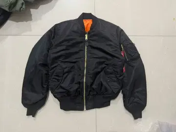 MA-1! ALPHA INDUSTRIES M 블랙 리버서블 짧은 기장