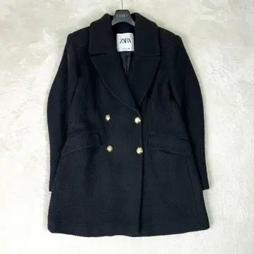 인기 모델 ZARA 트위드 골드 버튼 더블 브레스트 테일러드 자켓