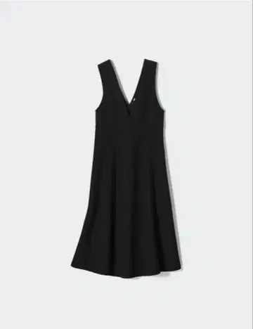 브러쉬드 저지 오버롤 스커트 기장 짧음 블랙