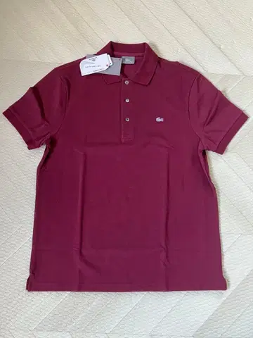 새상품 은색 택 LACOSTE 버건디 피케 셔츠 사이즈 5 일본제