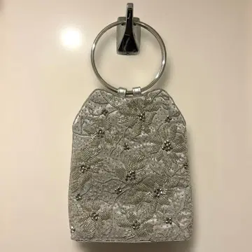 실버 비즈 자수 파티 백