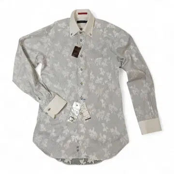 루이스앤클락 직조 무늬 긴팔 셔츠 꽃무늬 M