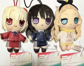 리코리스 리코일 큐르마루 마스코트 봉제 인형 3종 세트 치사토 타키나