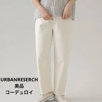 새상품급 URBANRESERCH 화이트 코듀로이 와이드 팬츠