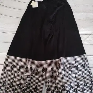 여성용 와이드 팬츠 미니 꽃무늬 깅엄 L~LL 택 포함