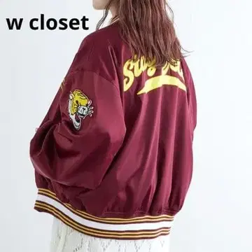 W527 w closet 타이거 자수 바시티 자켓