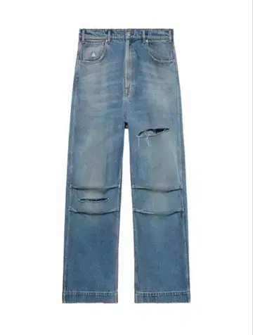 1989 STUDIO 데미지 가공 와이드 데님