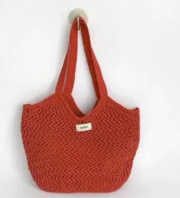 our 오렌지 니트 토트백