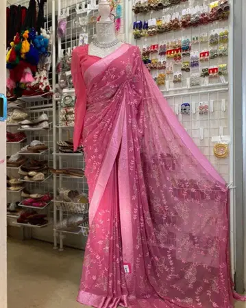 인도 사리 페티코트와 블라우스 (3점 세트)