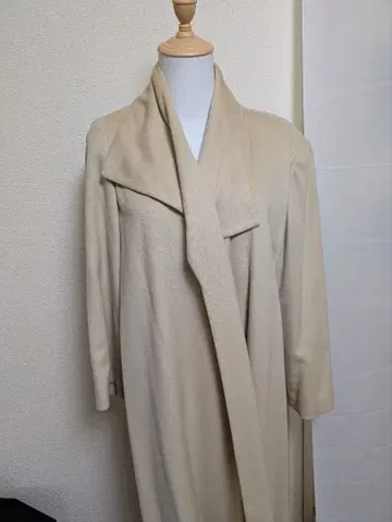 이탈리아제 카시미어 베이지 숄카라 롱 코트