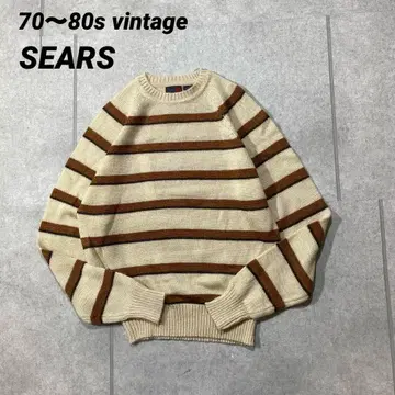 70s 80s 빈티지 SEARS 시어스 아크릴 스웨터 보더 레트로