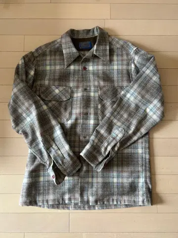 70s Pendleton 울 체크 셔츠 vintage 구제 의류 신 배색