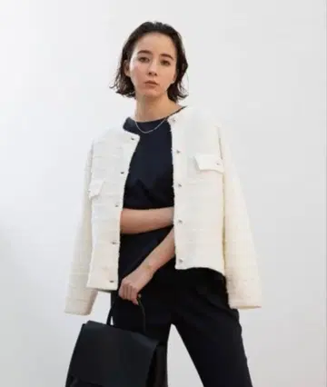 새상품 INDIVI 트위드 가디건 자켓