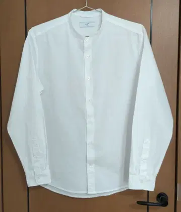 417 EDIFICE 남성용 긴팔 밴드 카라 셔츠 L 화이트