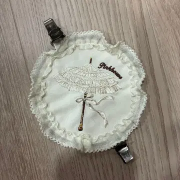핑크하우스 파라솔 택시 아게 클립 우산 자수 프릴 달린 잡화