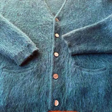 [ Special ] 모헤어 65% 60년대 가디건 블루 그린 구제 의류