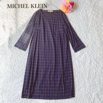 미쉘클랑 [ M ] 체크 무늬 원피스 네이비/그린 캐주얼