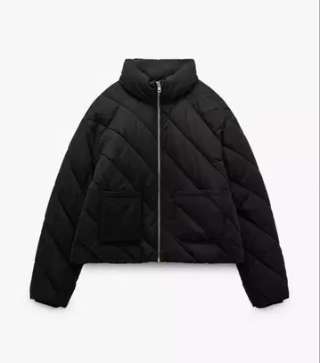 새상품 ZARA 블랙 다운 자켓 숏 기장