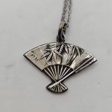 은제 부채 후지산 경승 펜던트 탑 40cm