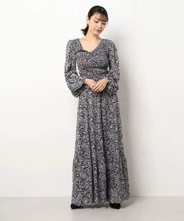 새상품 마이클코어스 바이컬러 히피 자카드 드레스 원피스 롱