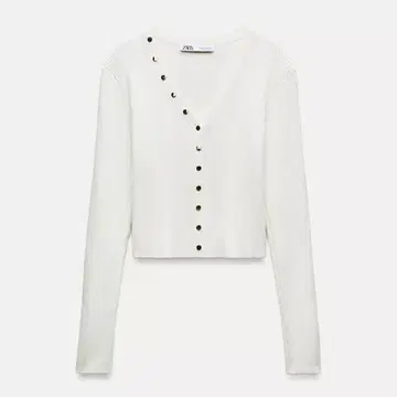 [택 포함 새상품] ZARA 골드 버튼 니트탑 L