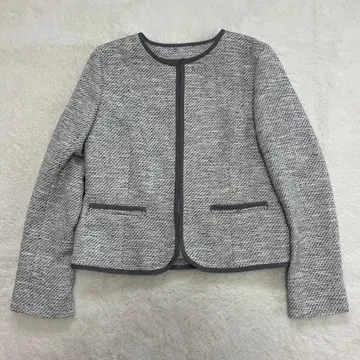 새상품급 any FAM 애니팜 노카라 자켓 트위드 세레모니