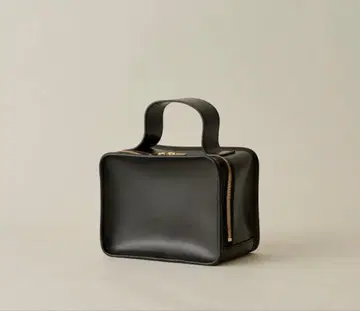 블랙 가죽 핸드백 골드 지퍼