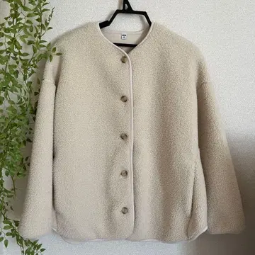 UNIQLO 보아 플리스 릴랙스 가디건 XL 크림