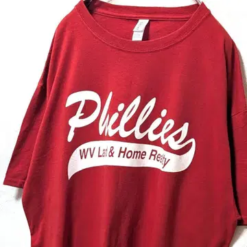 저지즈 MLB 필라델피아 필리스 로고 T셔츠 레드 빨간색 L 구제 의류