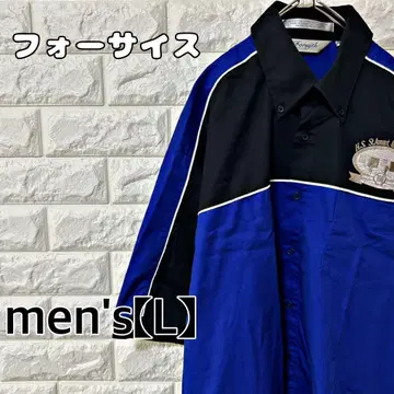 [ 포사이스 ] 반팔 셔츠 워크 셔츠 [ 남성용 L ] 블루 E34