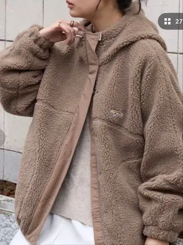 플리스 자켓 보아 자켓 브라운