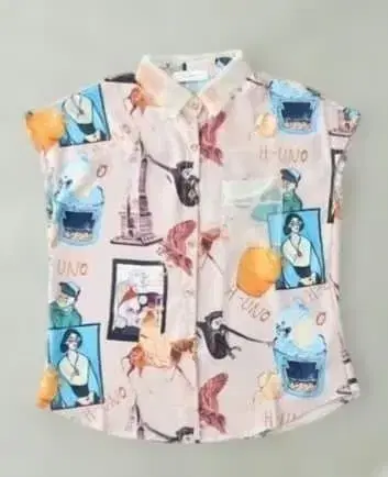 CAWAII 활기찬 패러디 아트 셔츠 상의